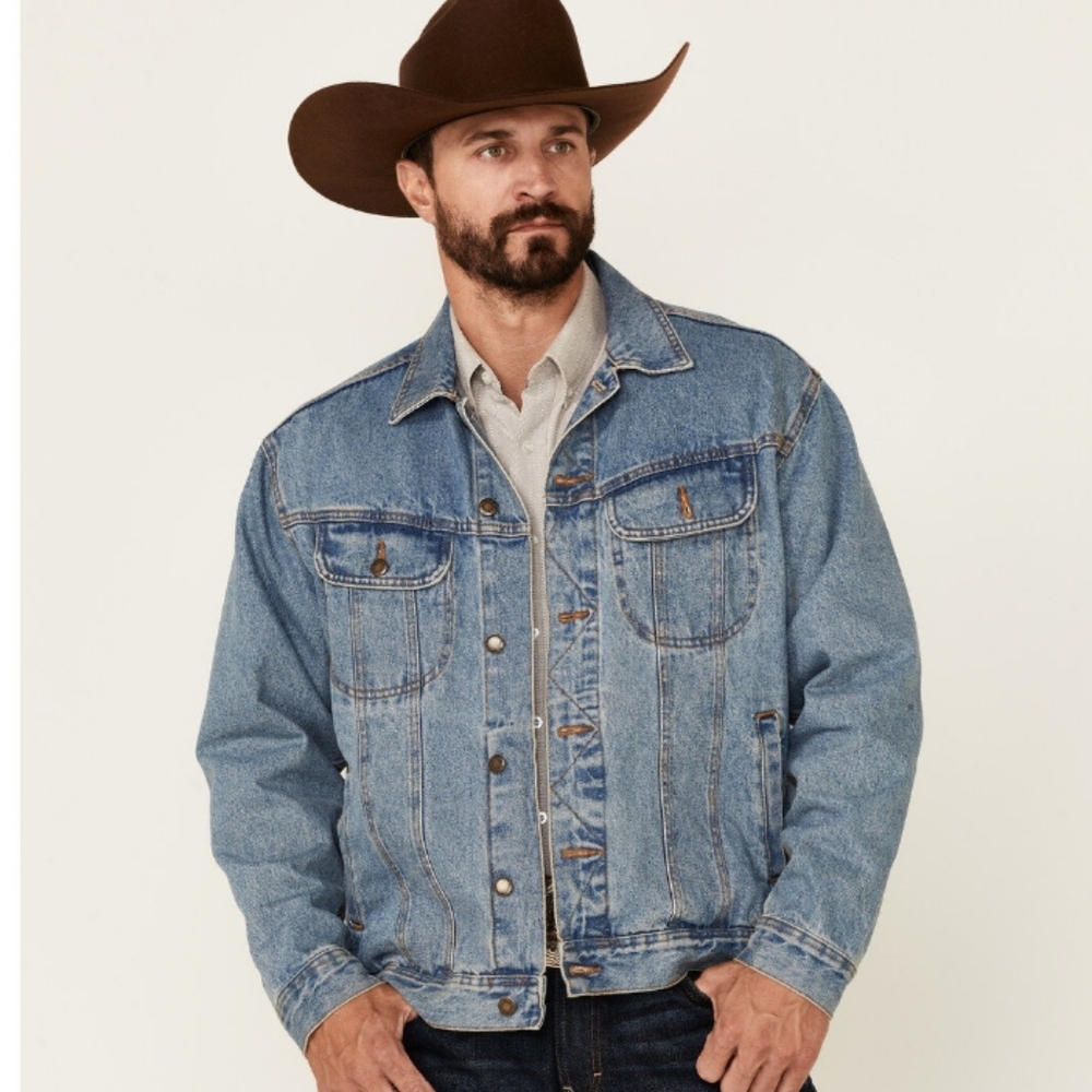 Wrangler Men's Rugged Wear Jean Jacket, XL, Vintage Indigo Color, EUC